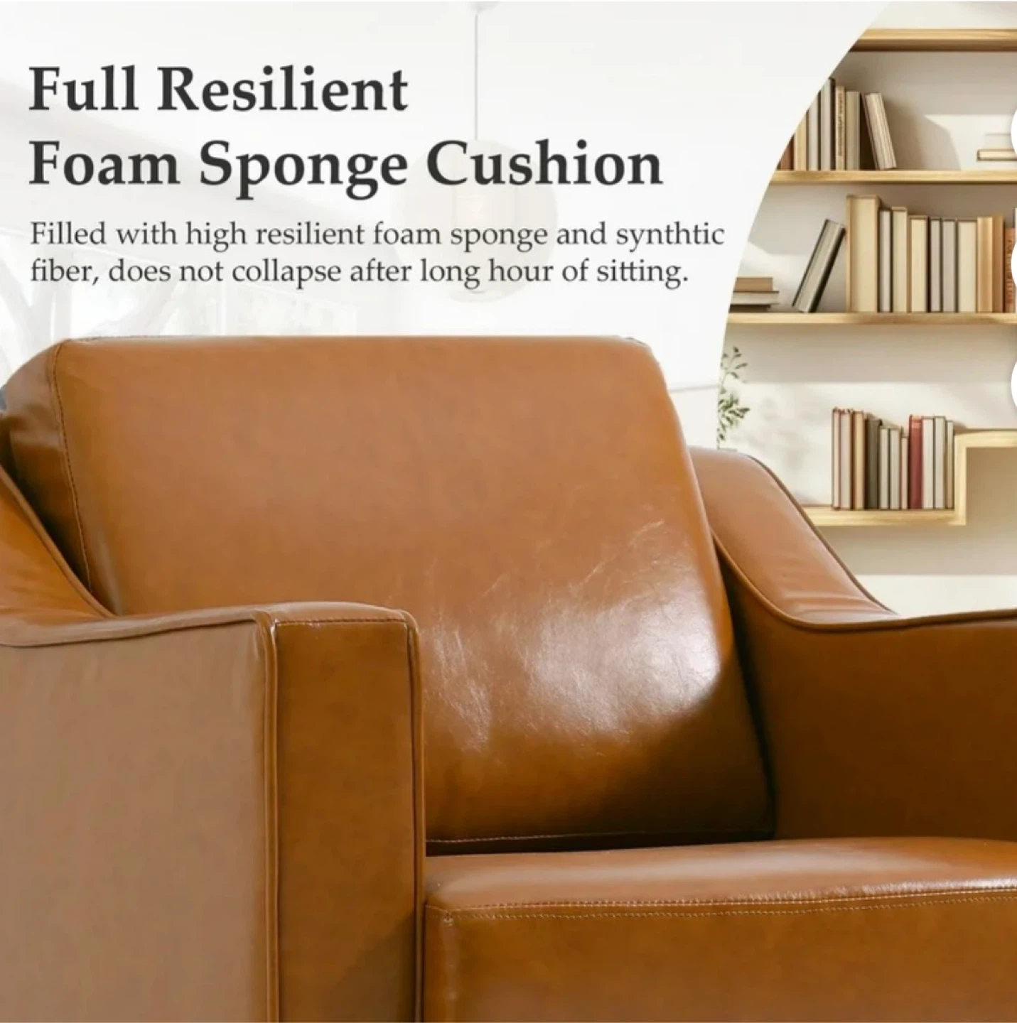 Brown Leather Swivel Accent Chair - photo 4