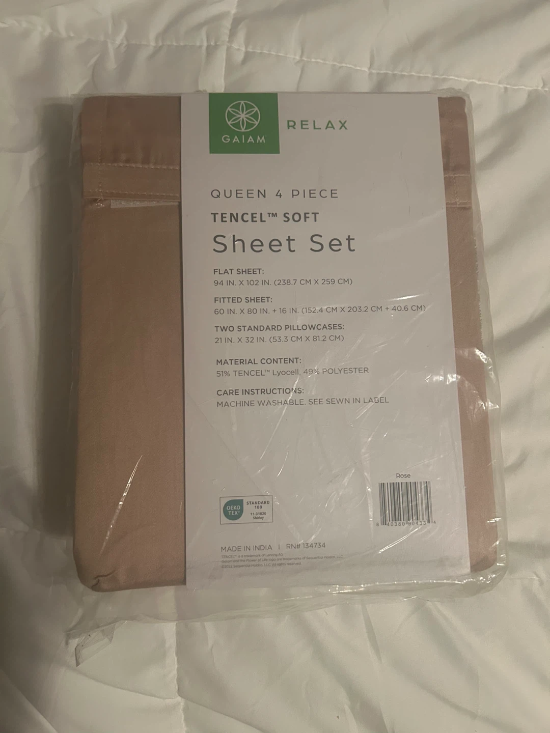 New! Gaiam Relax Queen Tencel Soft 4-Piece Sheet Set - photo 3