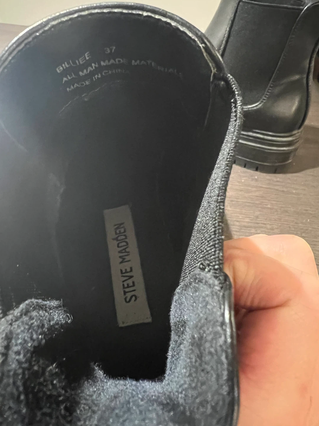 Steve Madden Black Leather Chelsea Boots - Size 7 - photo 2