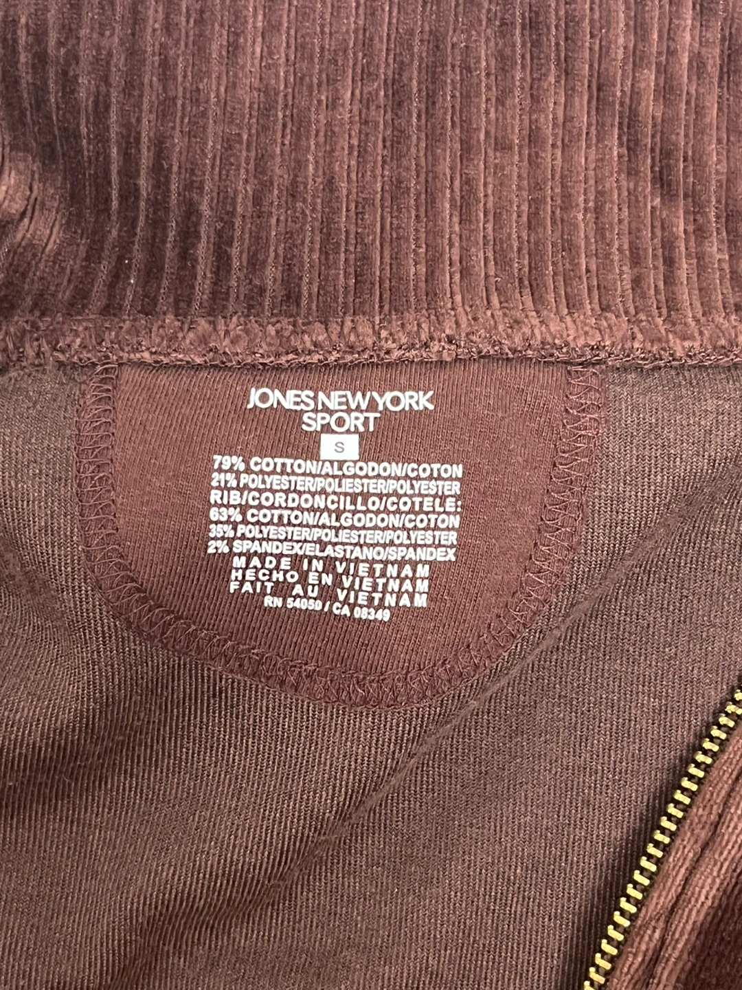 Jones New York Sport Brown Velour Jacket - Size S - photo 4