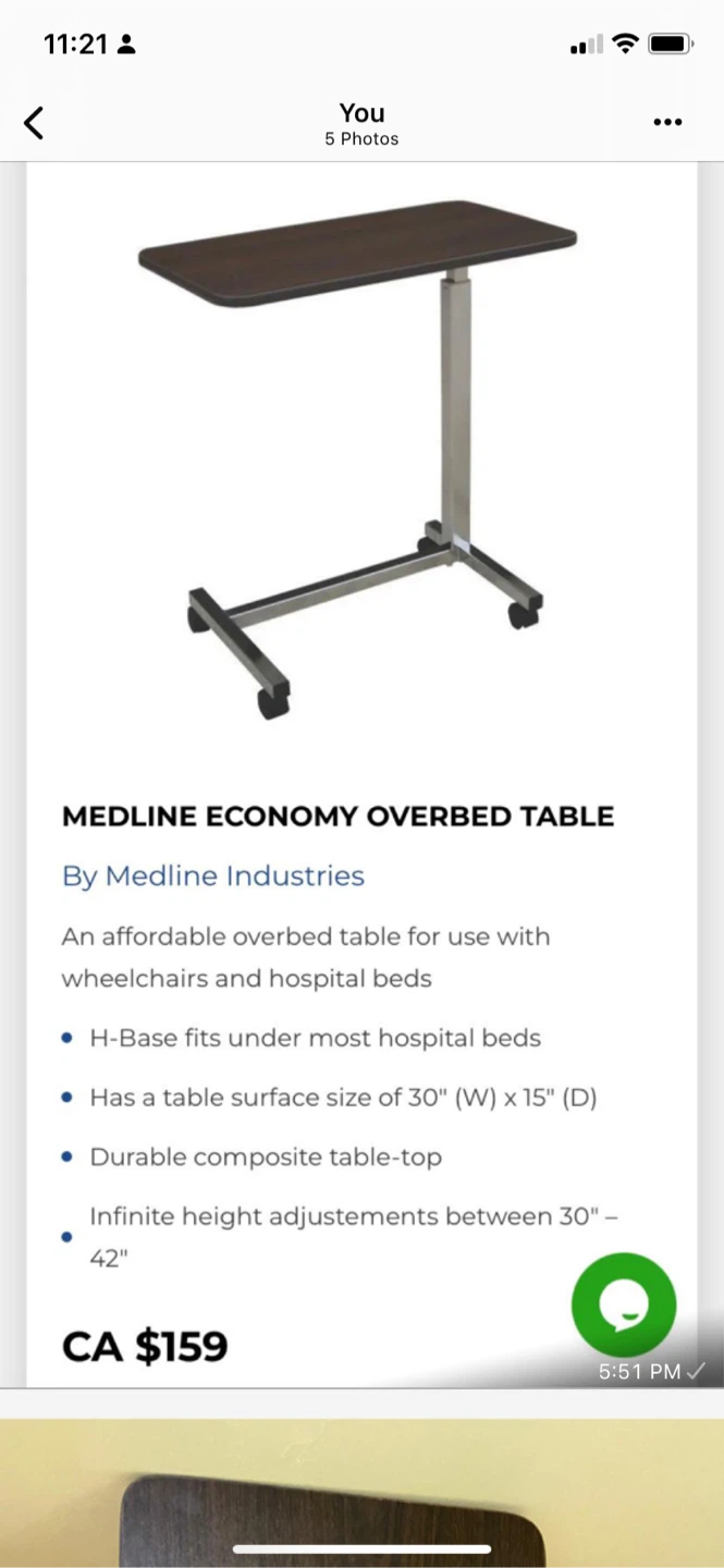 Medline Economy Overbed Table - photo 5