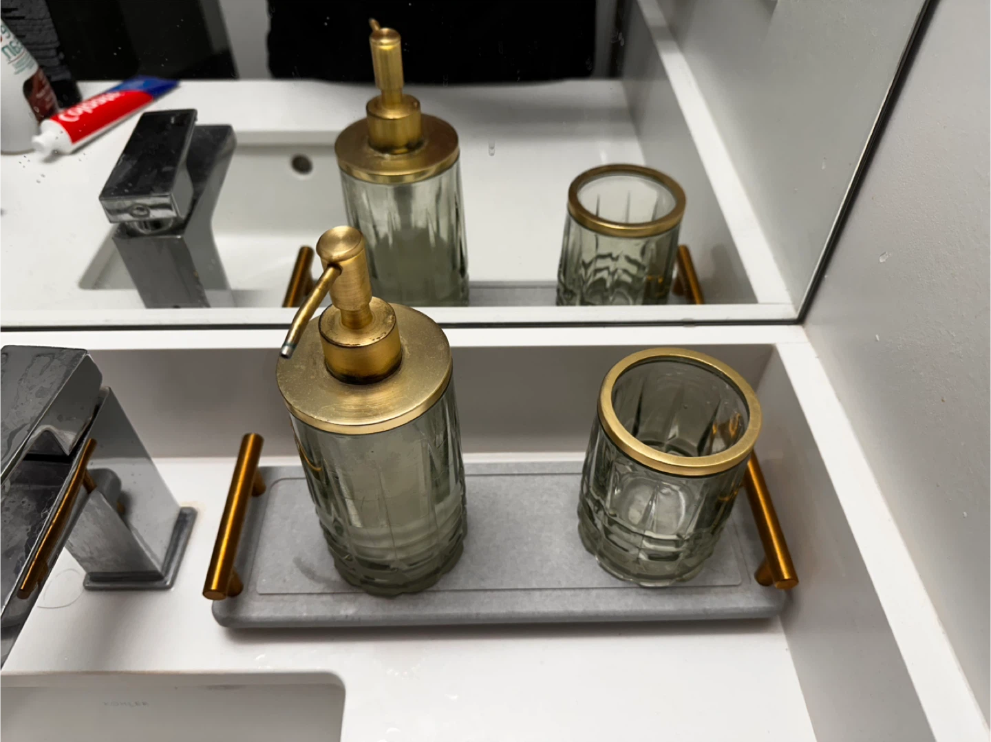 Bathroom Accessory Set - Soap Dispenser & Cup - photo 2