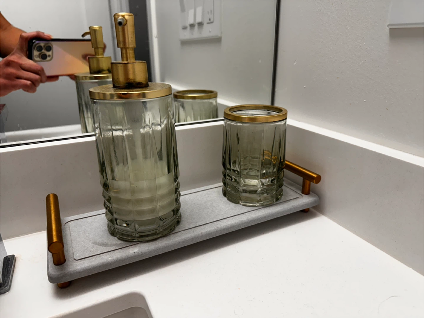 Bathroom Accessory Set - Soap Dispenser & Cup