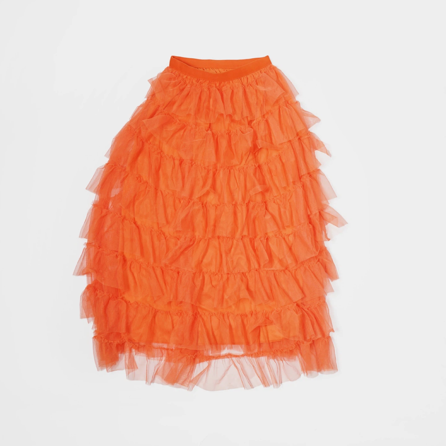 Me + Em Select - Orange Ruffled Tulle Skirt - Size F
