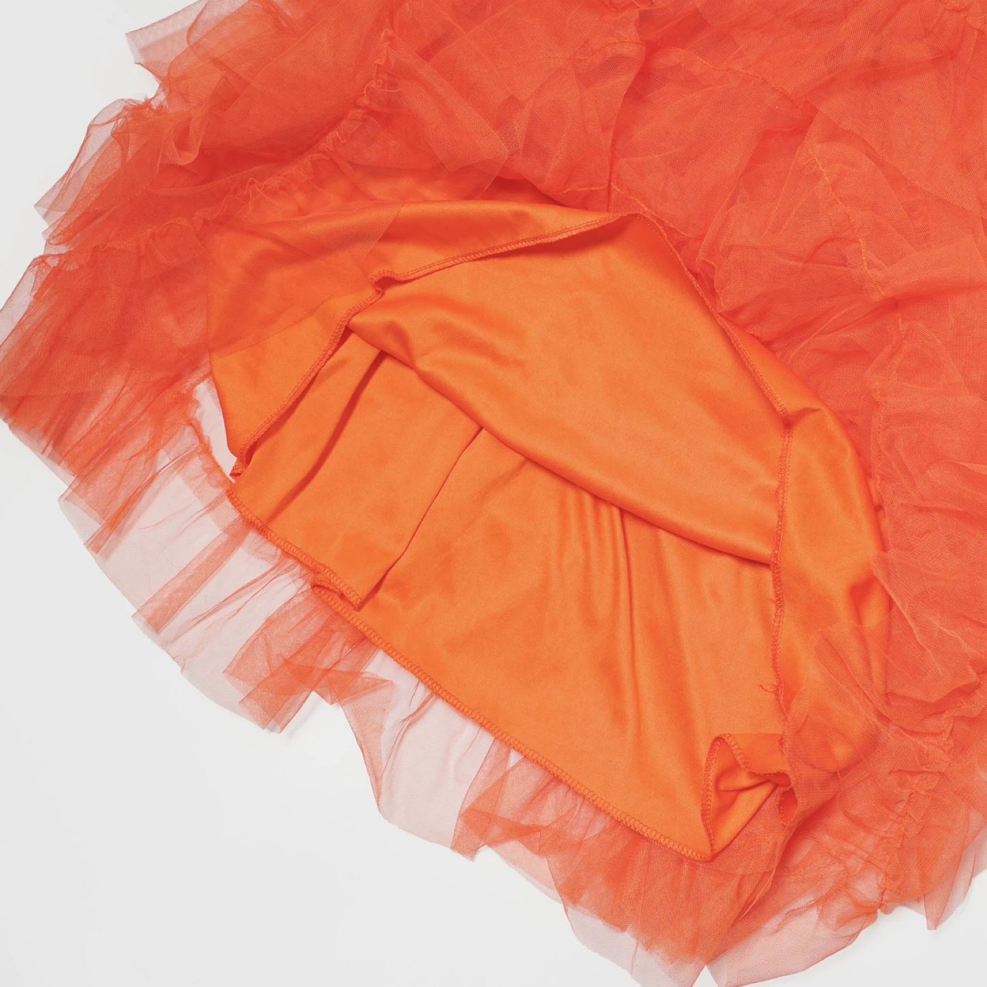 Me + Em Select - Orange Ruffled Tulle Skirt - Size F - photo 3
