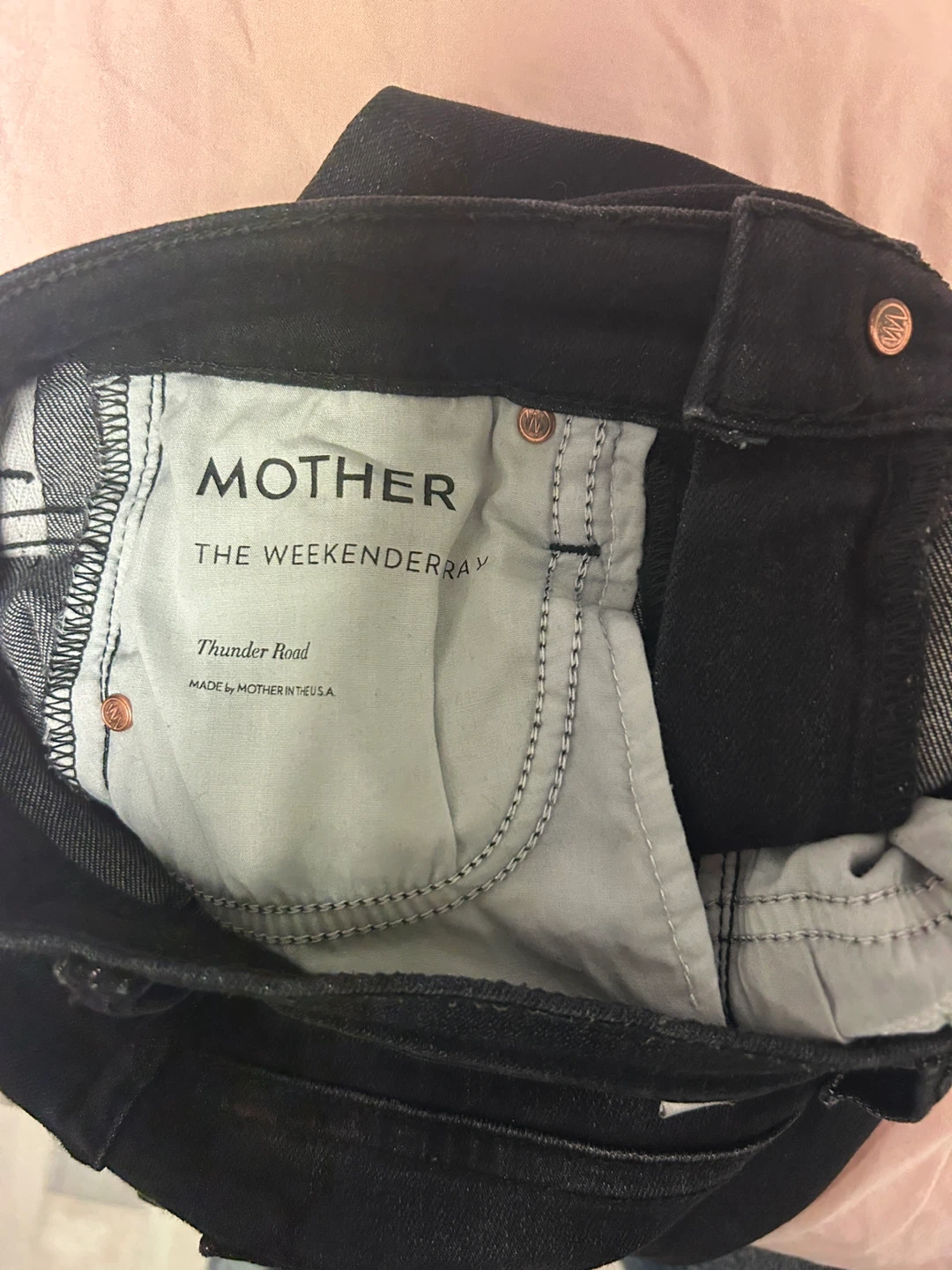 MOTHER The Weekender Ray Thunder Road Jeans 🧡