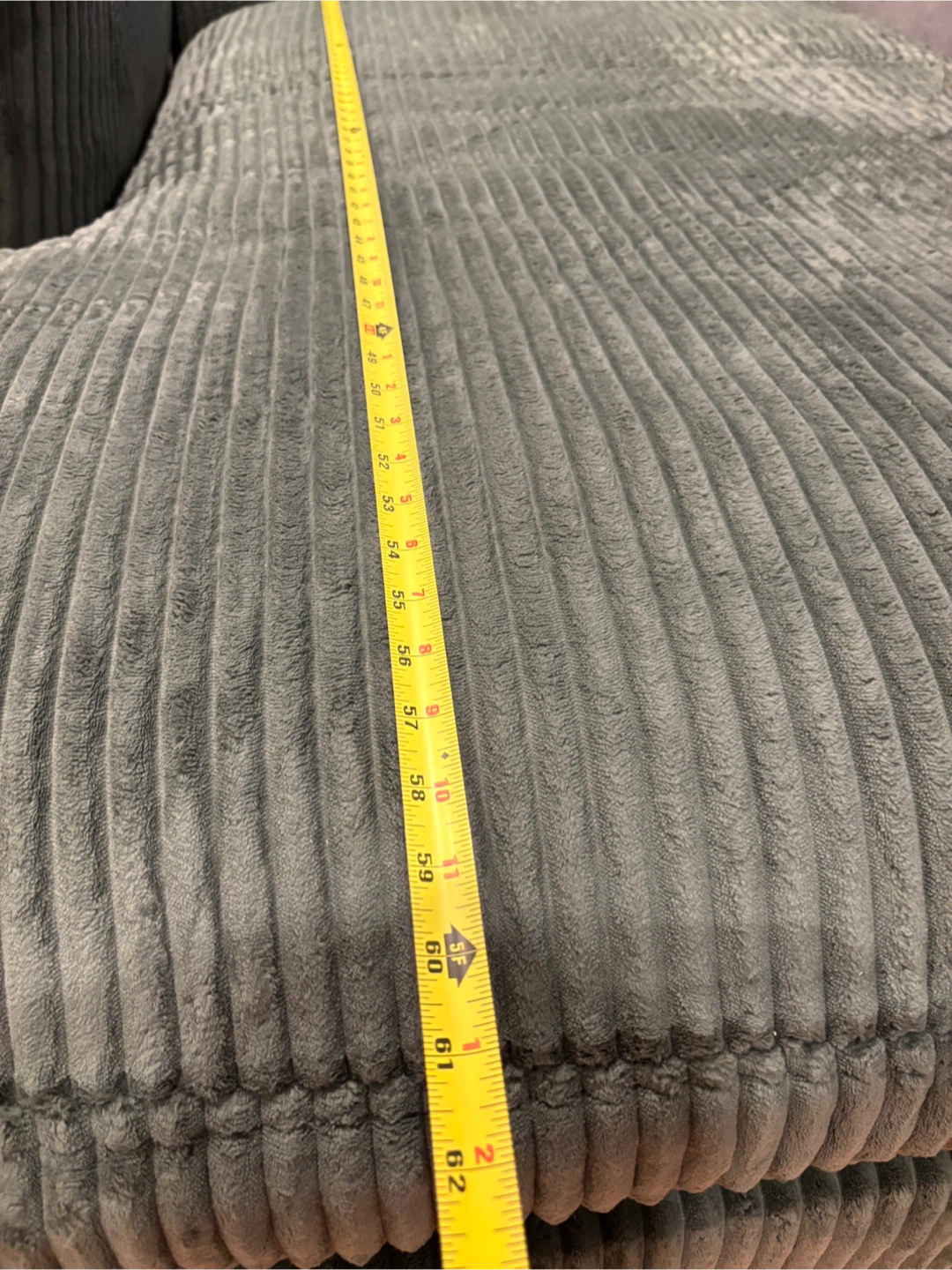 Green Corduroy Chaise Lounge couch- AS IS - photo 3
