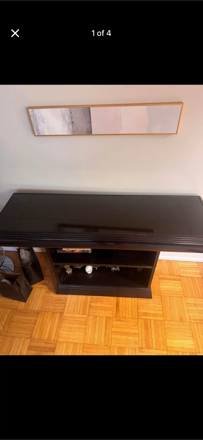 Black TV Stand with Shelves