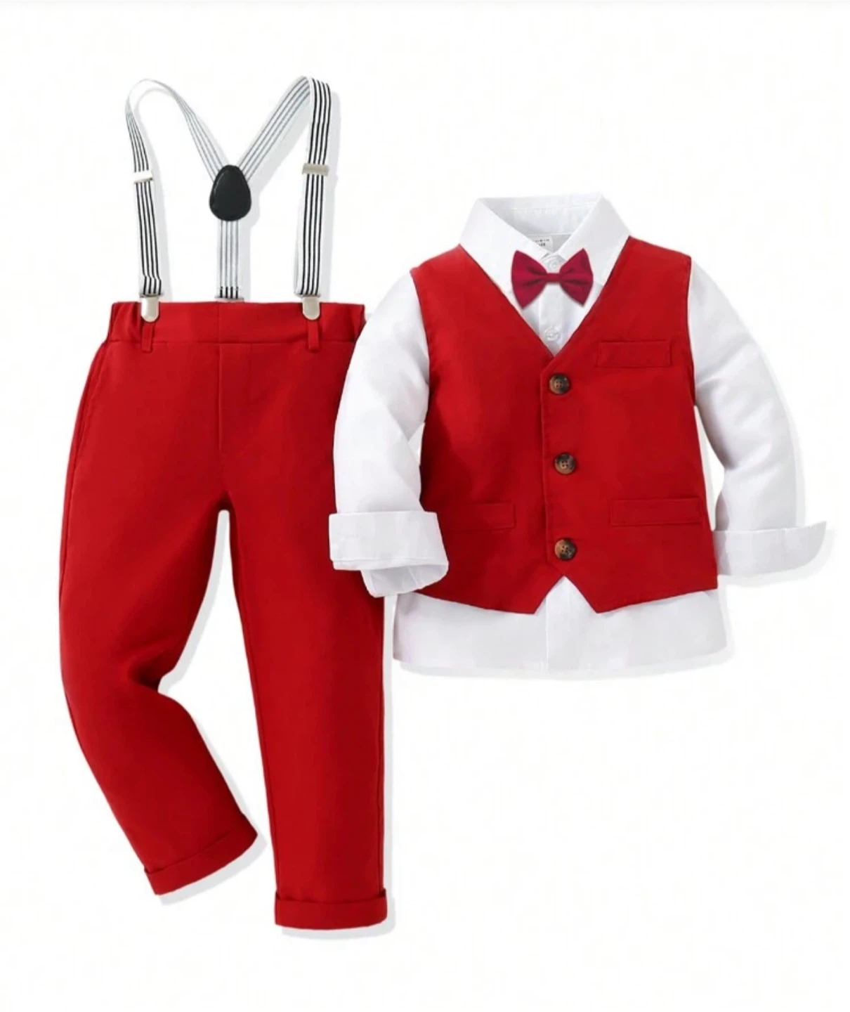 Red 3 Piece Kids Suit - Size 5Y