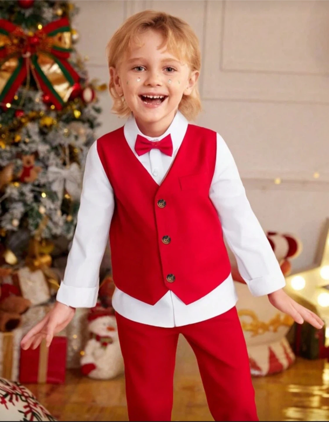 Red 3 Piece Kids Suit - Size 5Y - photo 3