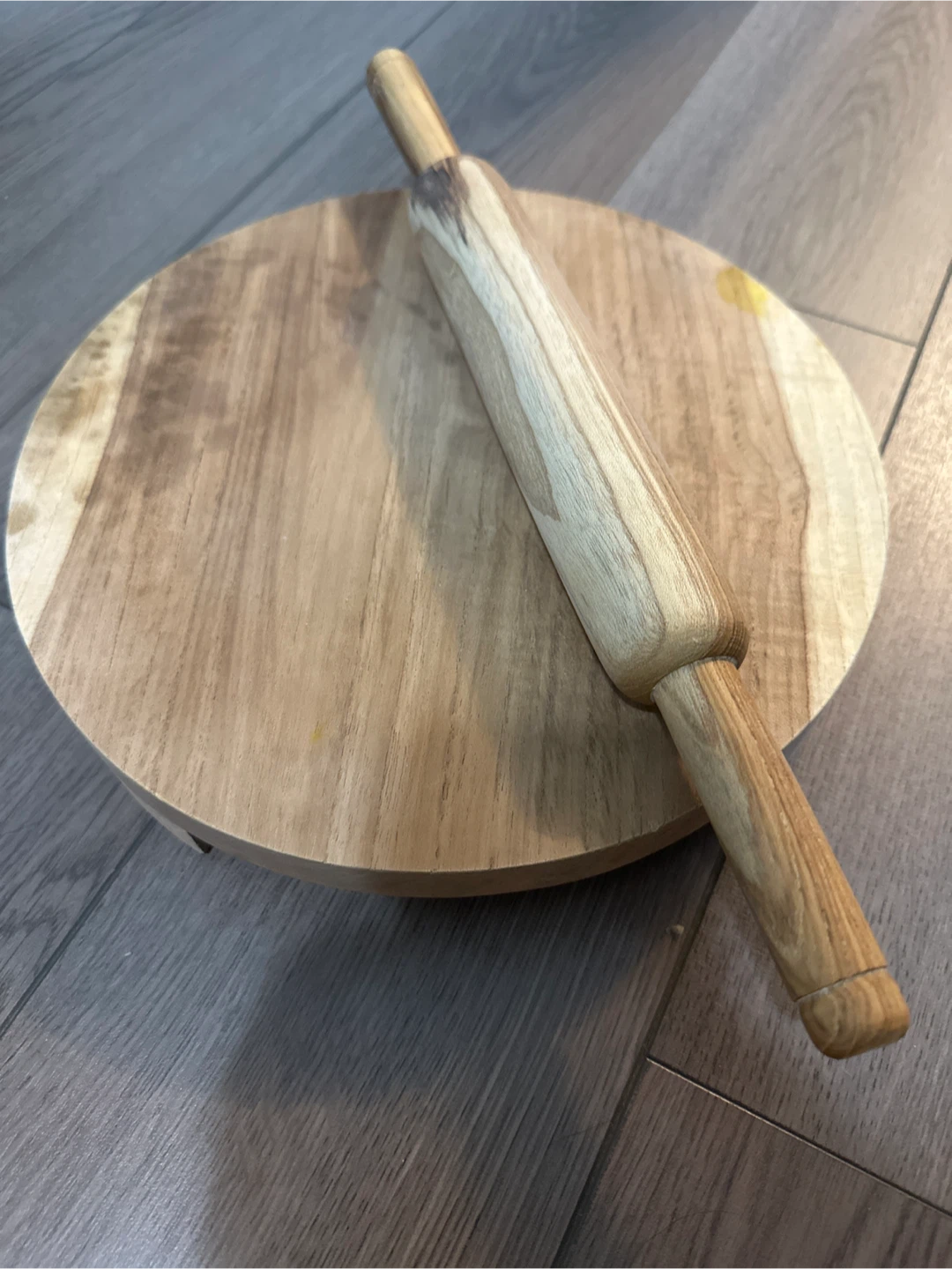 Teak wood rolling board - 10 inch and rolling pin