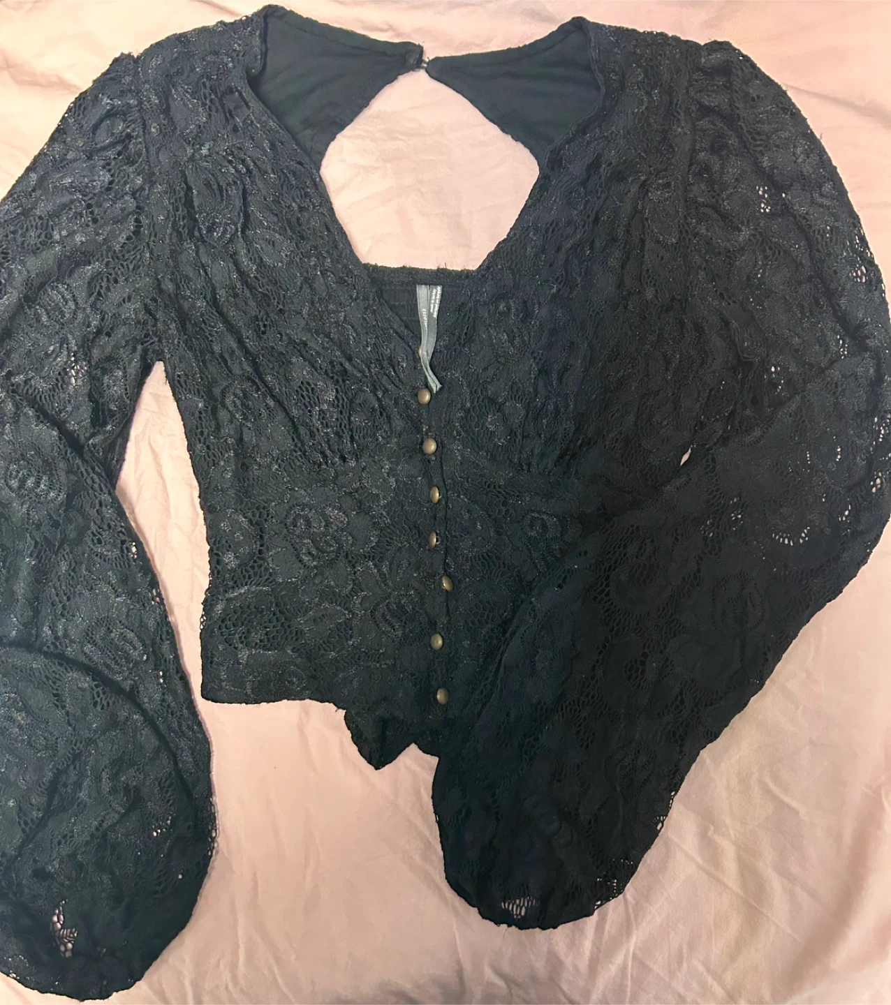 Anthropologie Black Lace Long Sleeve Top 🧡 - photo 2