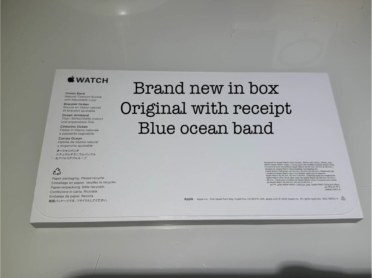 New! Apple Ultra Ocean Blue Band (fits 44mm, 45mm, 46mm, 49mm) - photo 2