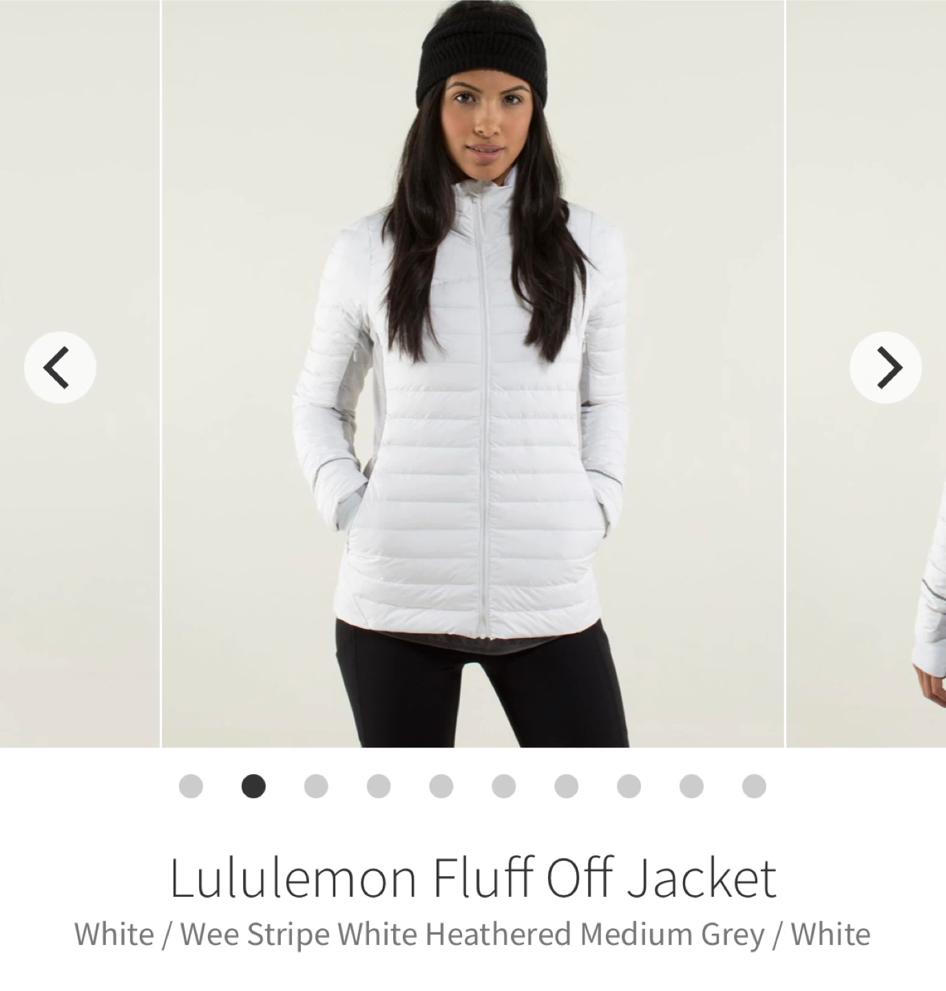 Lululemon Fluff Off Jacket - White/Grey, Size Small