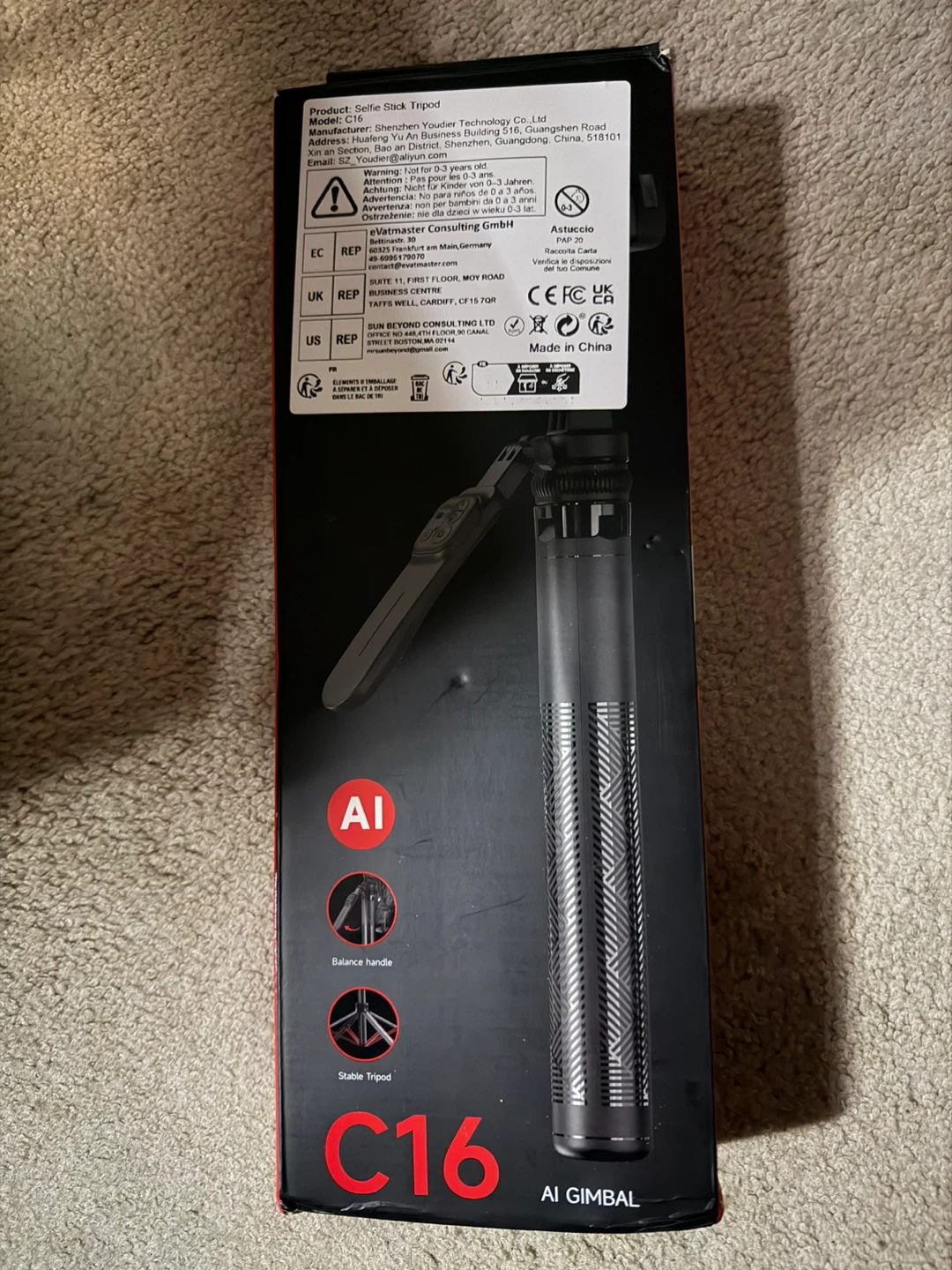 AI Gimbal C16 Selfie Stick Tripod - New in Box!