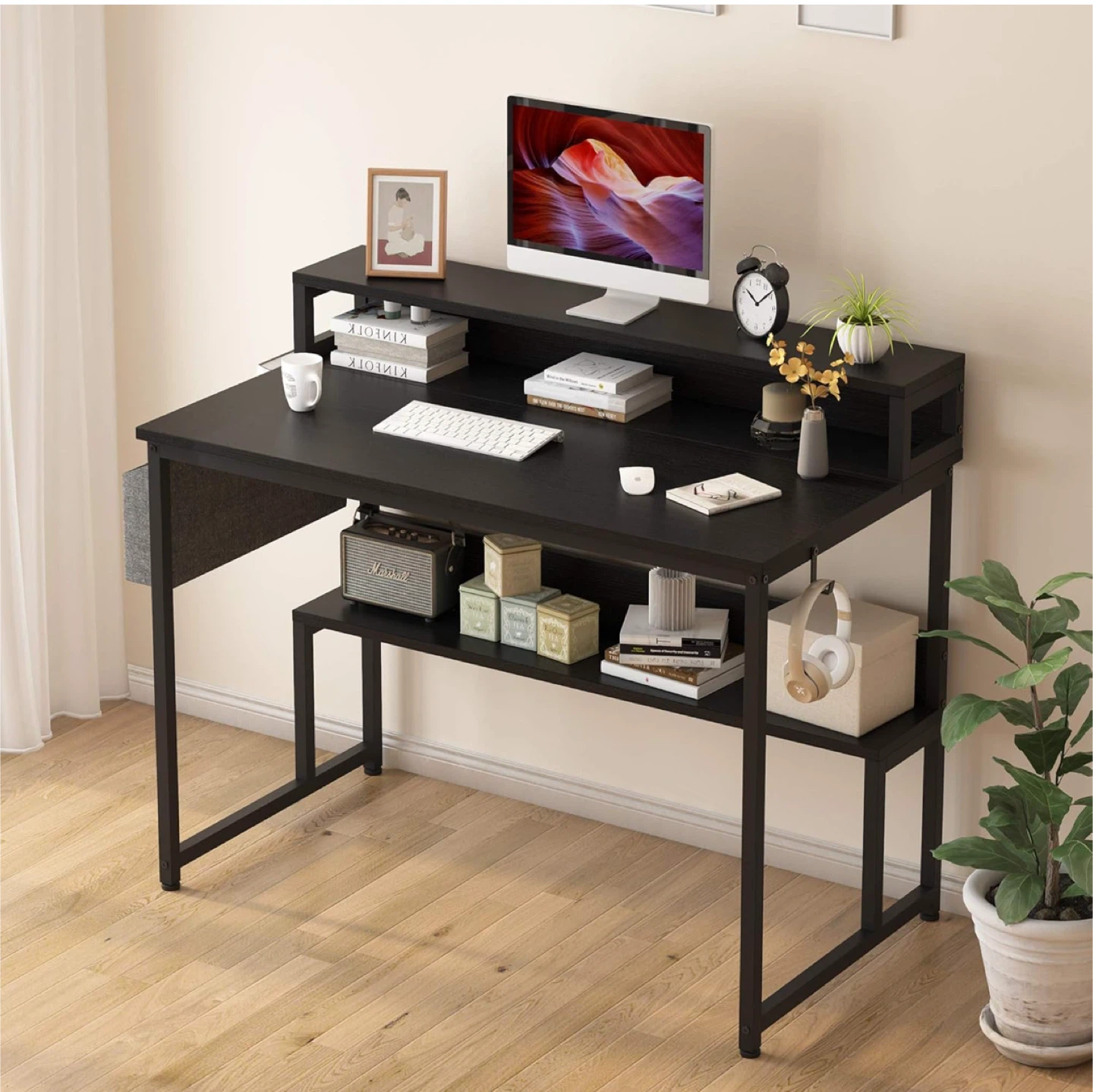 Black computer desk - photo 3