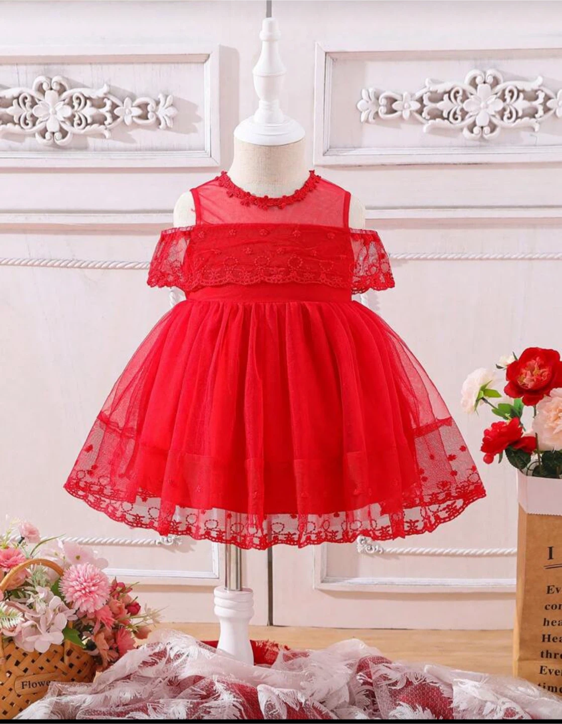 Red Tulle Party Dress size 2-3Y