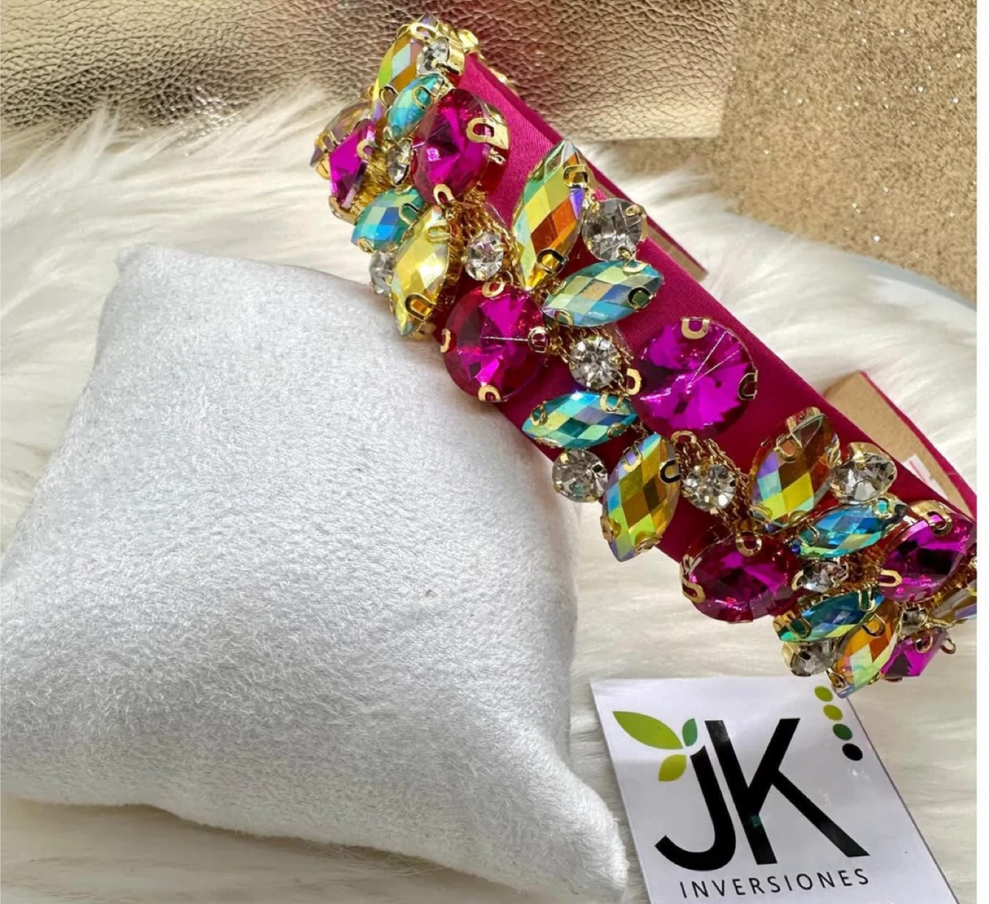 Pink jeweled headband - photo 2