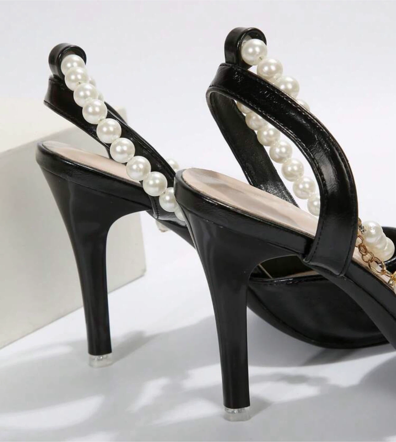 Black Heels with Pearl Ankle Strap - photo 4