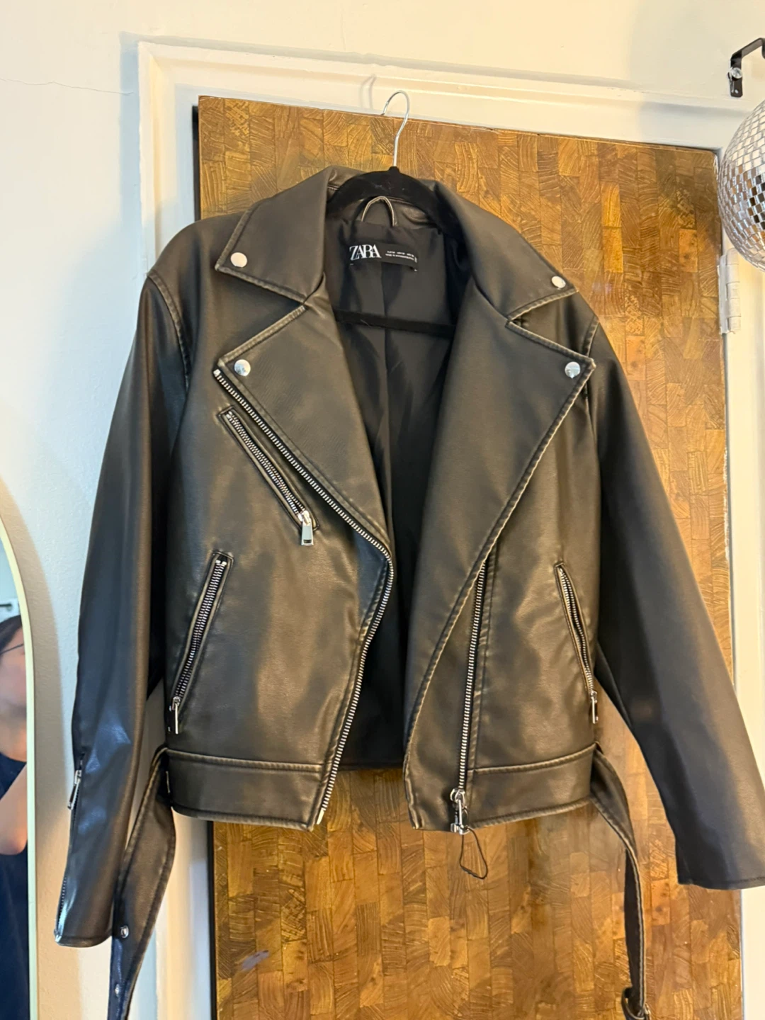 Zara leather jacket M size