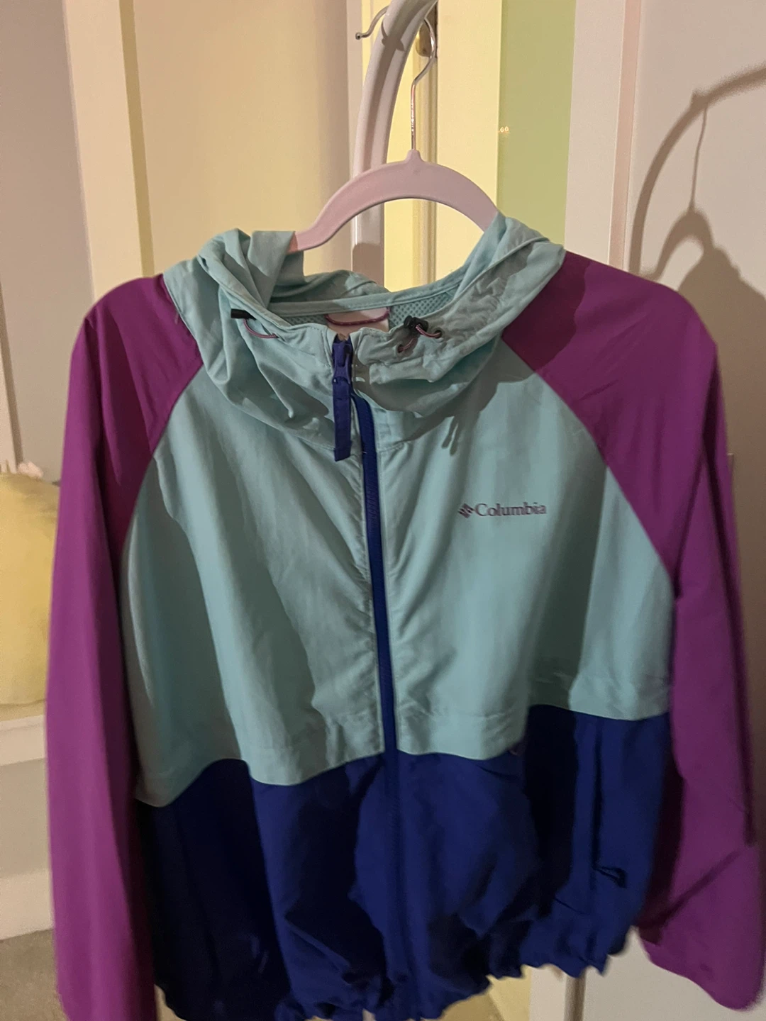 Vintage Columbia Windbreaker Jacket - Purple, Blue, Green - photo 3