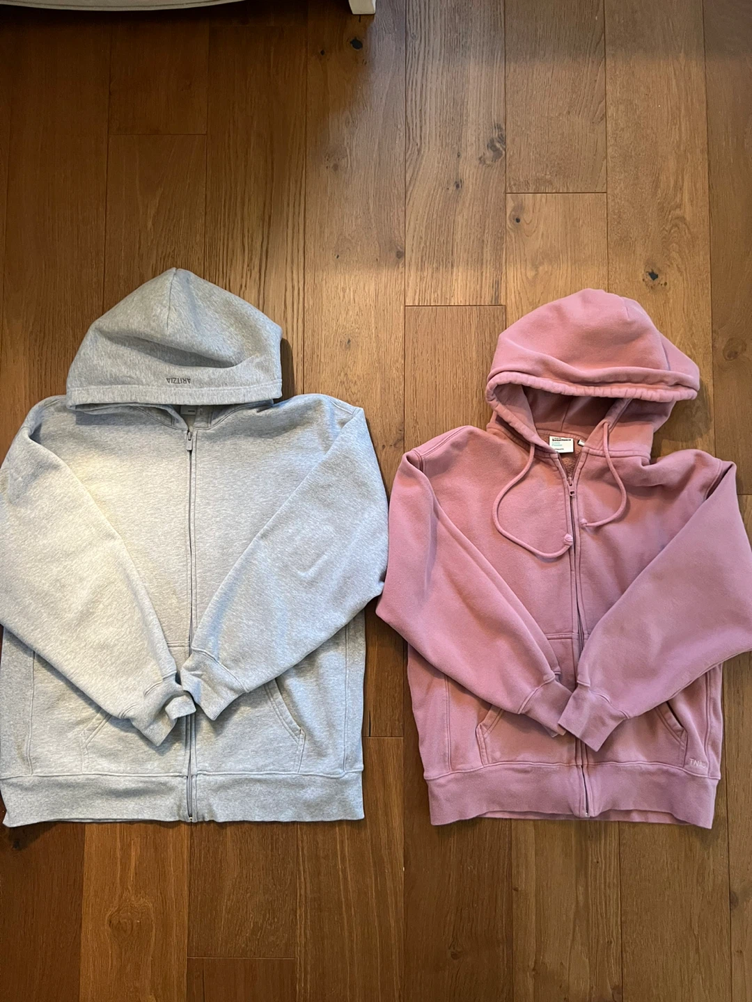 Aritzia Grey & Pink Zip-Up Hoodies - photo 3
