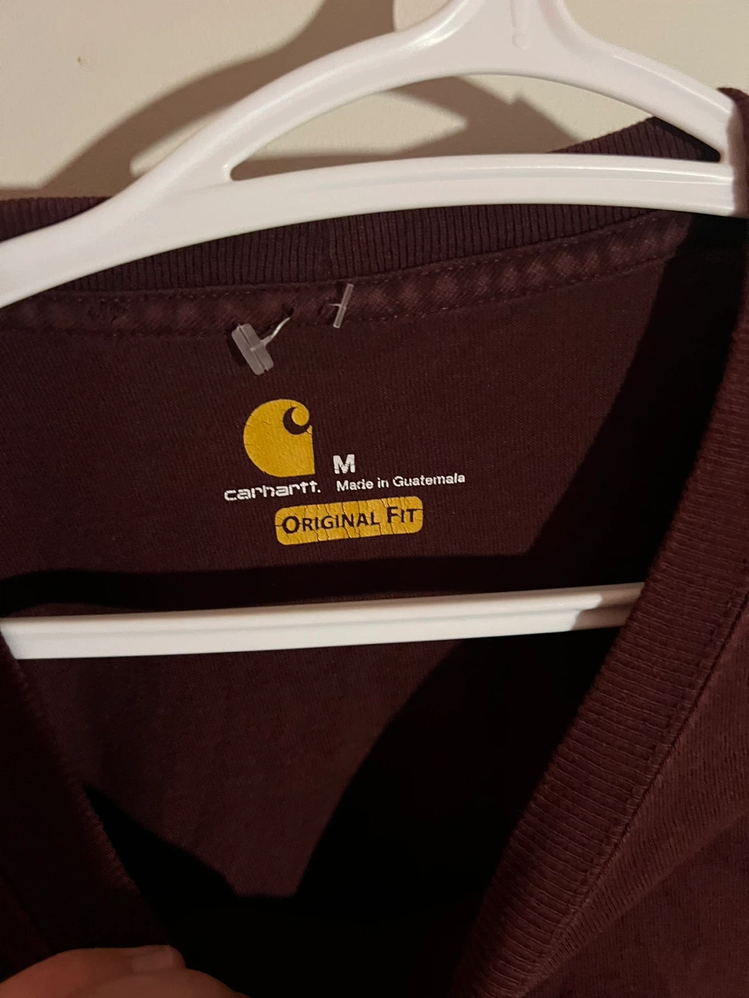 Vintage Burgandy Carhartt Original Fit Long Sleeve Shirt - M - photo 2