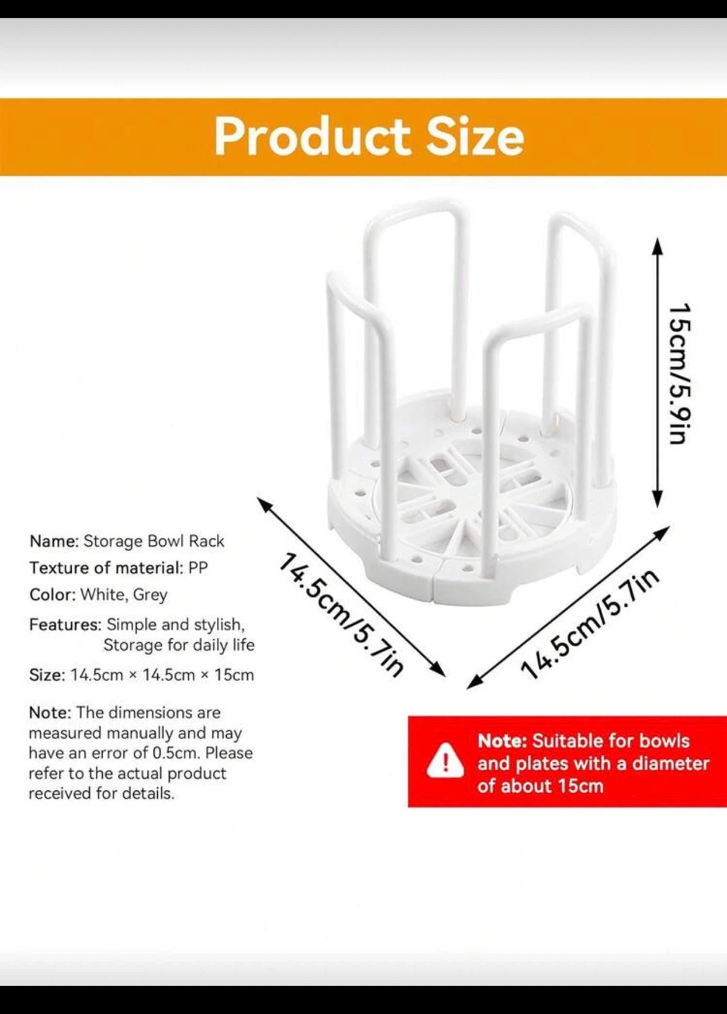 Storage Bowl Rack - Grey - photo 3