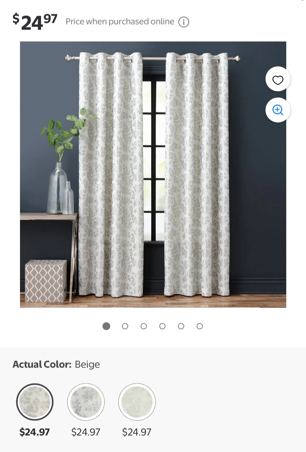 Floral Beige Curtains
