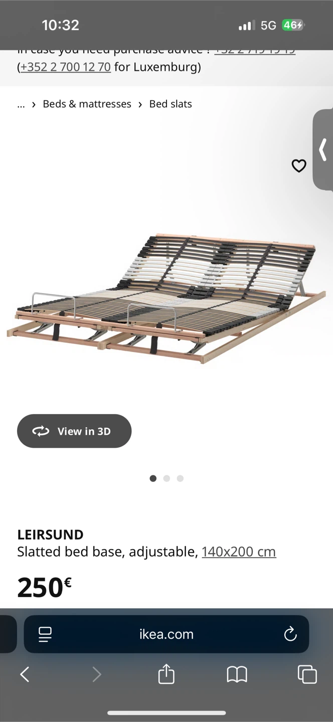 IKEA Leirsund Slatted Bed Base 140x200cm