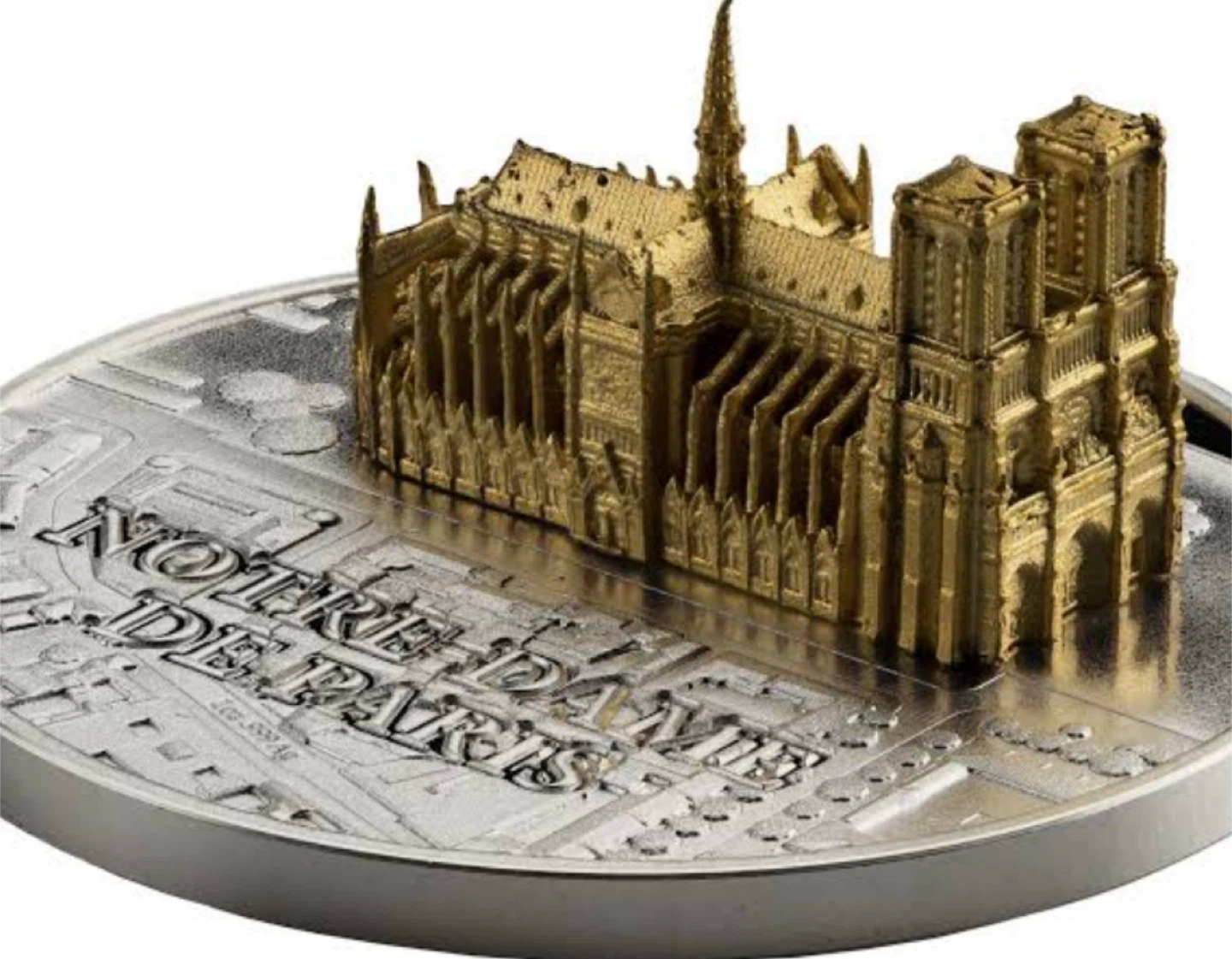 NOTRE DAME DE PARIS Full Sculpture 1 Oz Silver Coin  2024