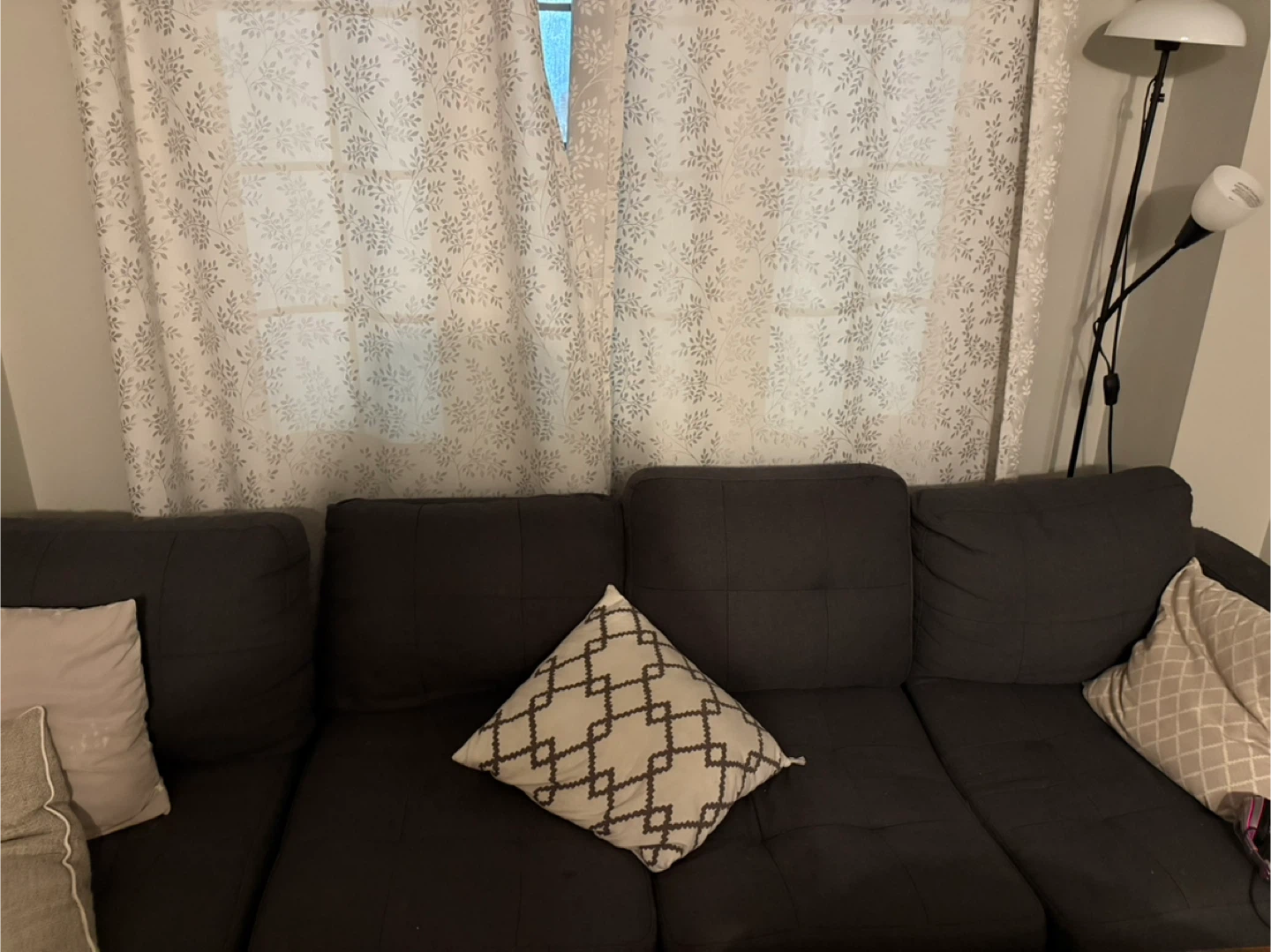 Dark Grey Sectional Sofa with ottoman - photo 2