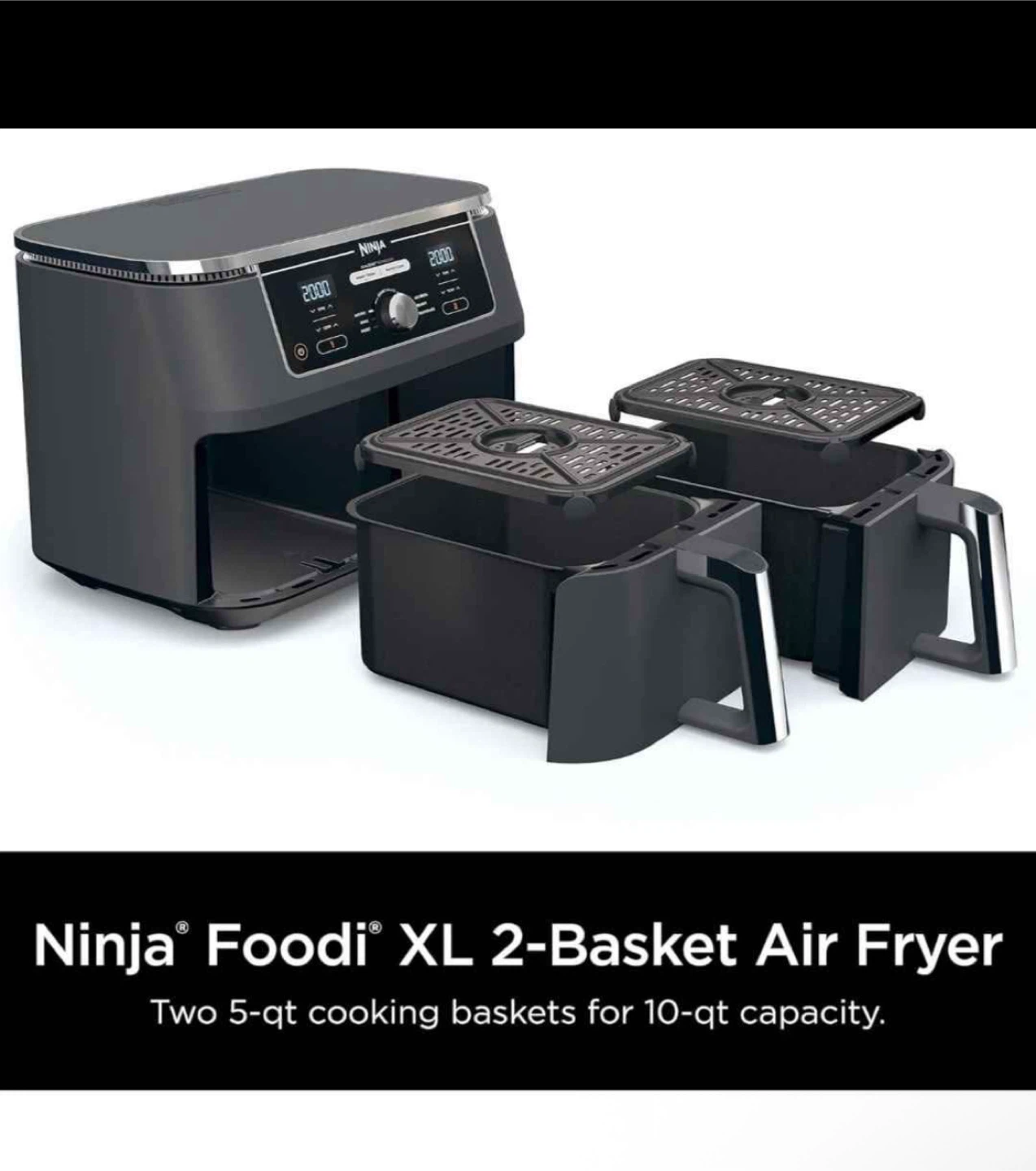 Ninja Foodi XL 2-Basket Air Fryer - Like New! - photo 2