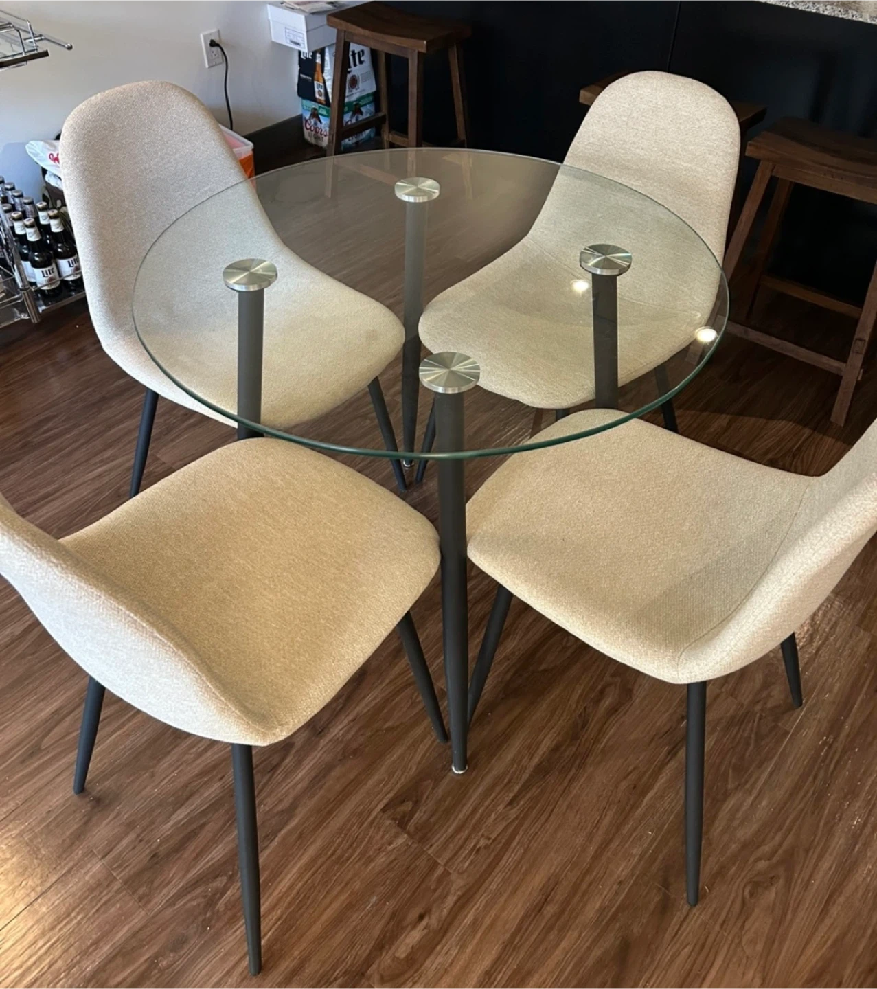 Glass Top Dining Table with 4 Chairs - photo 2