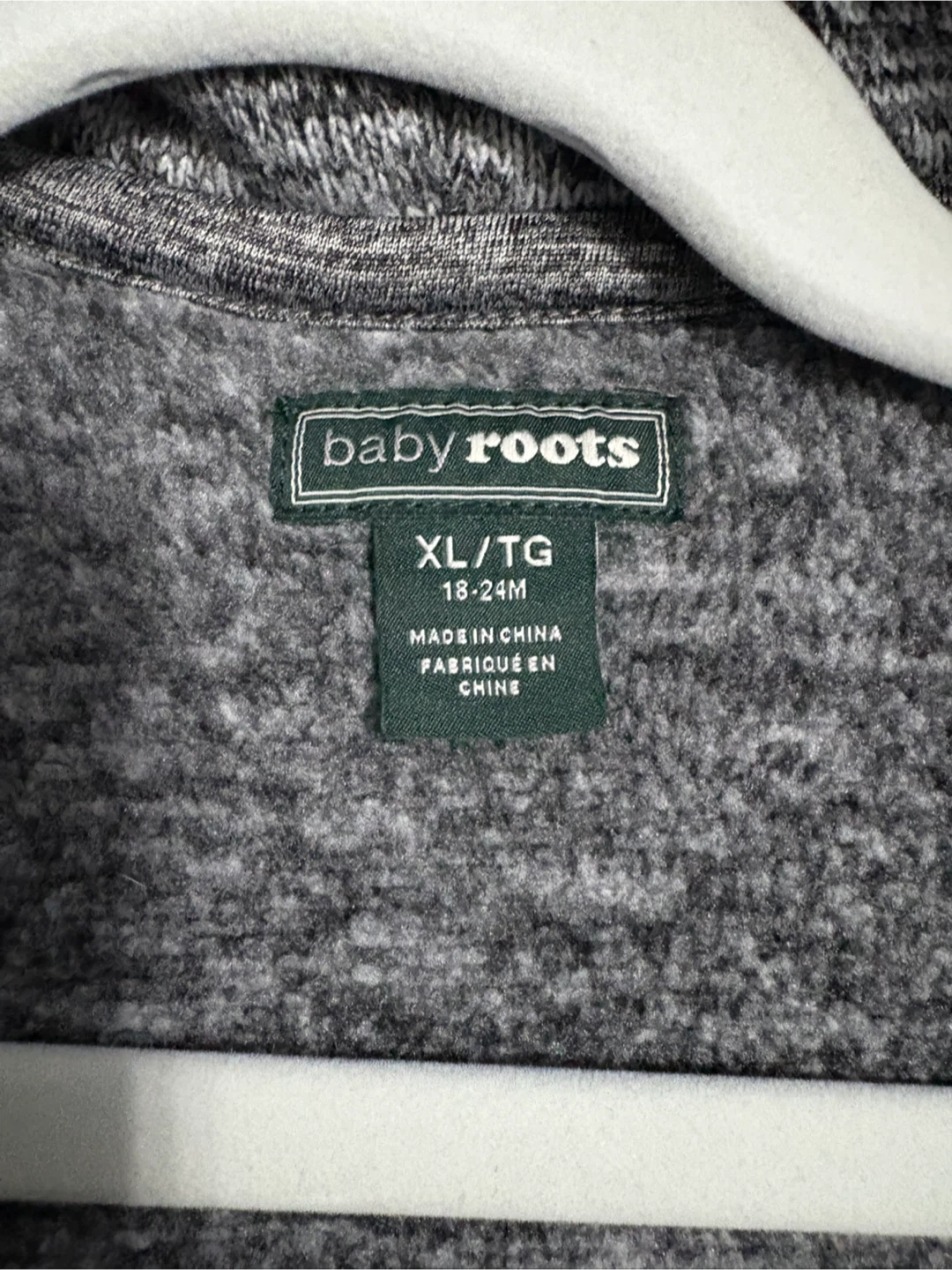 Baby Roots Grey Zip-Up Hoodie - Size XL (18-24M) - photo 5