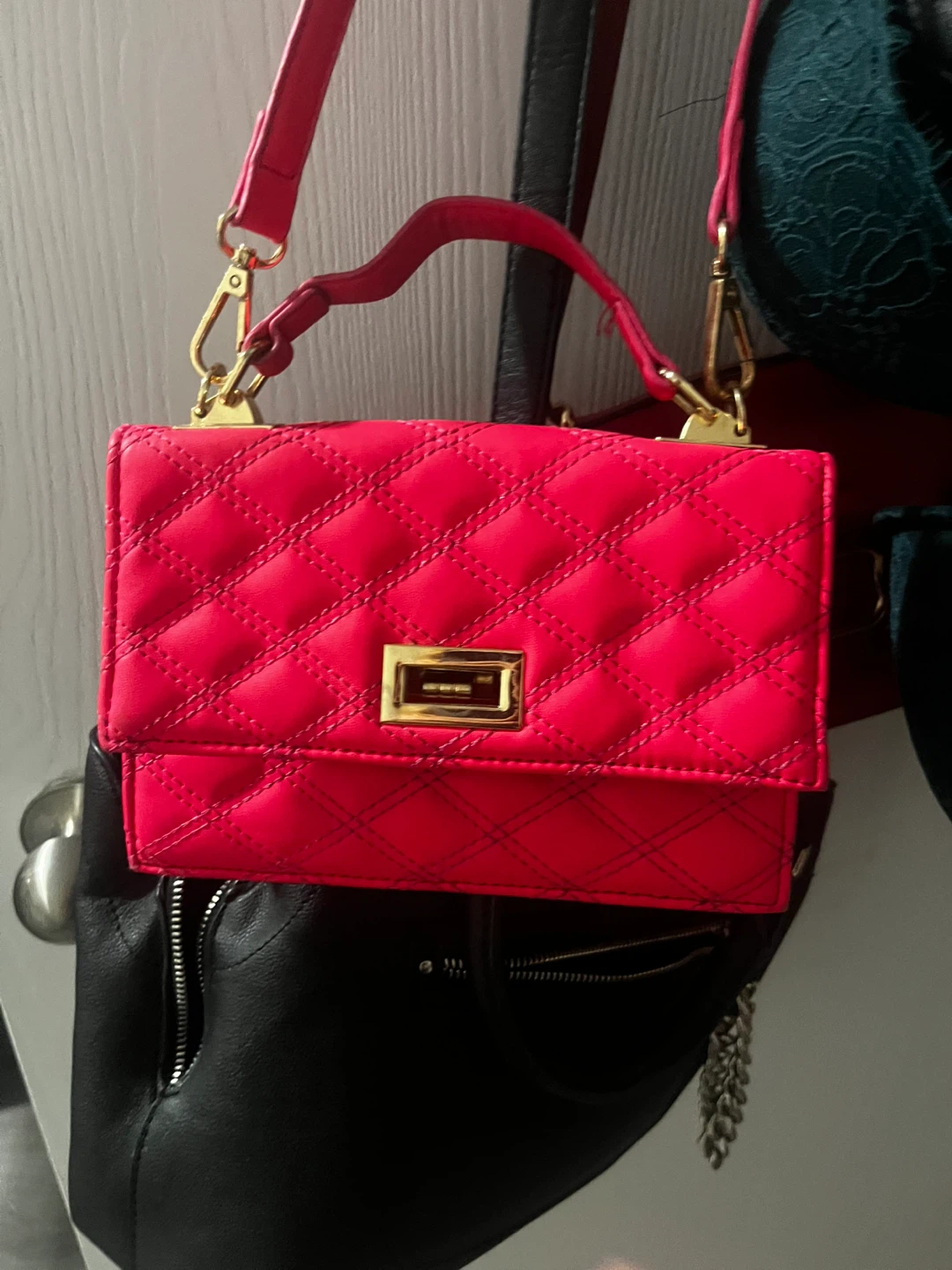 Pink Quilted Handbag