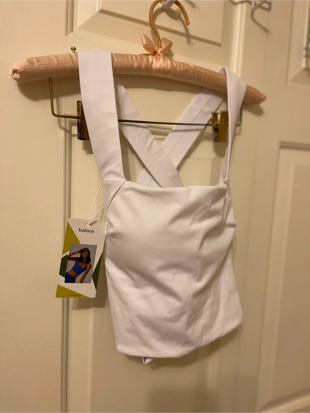 Halara White Crisscross Back Tank Top