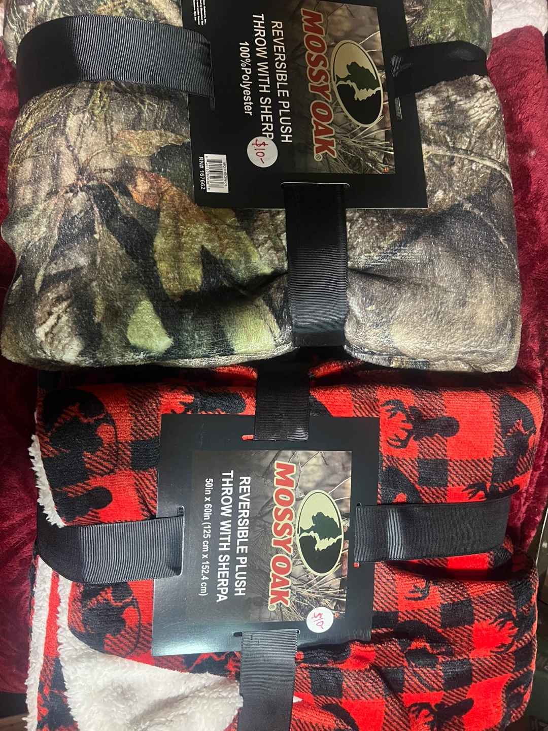 Mossy Oak Reversible Plush Throw Blanket