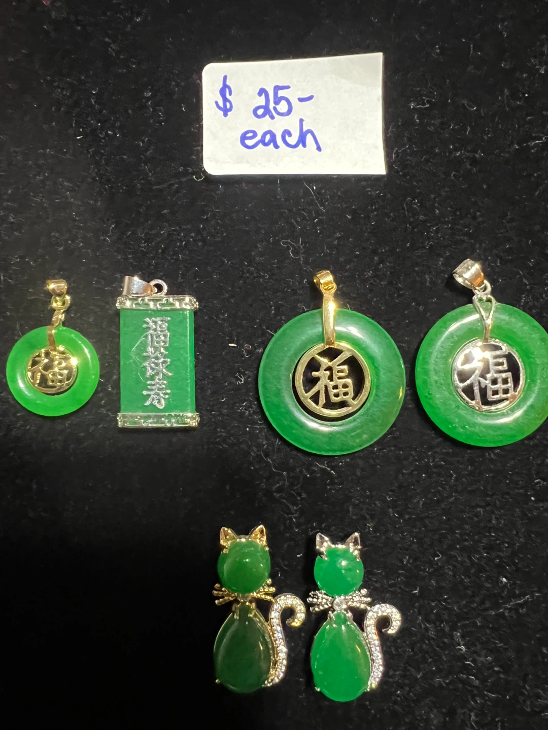 Jade Pendants & Earrings - $25 Each