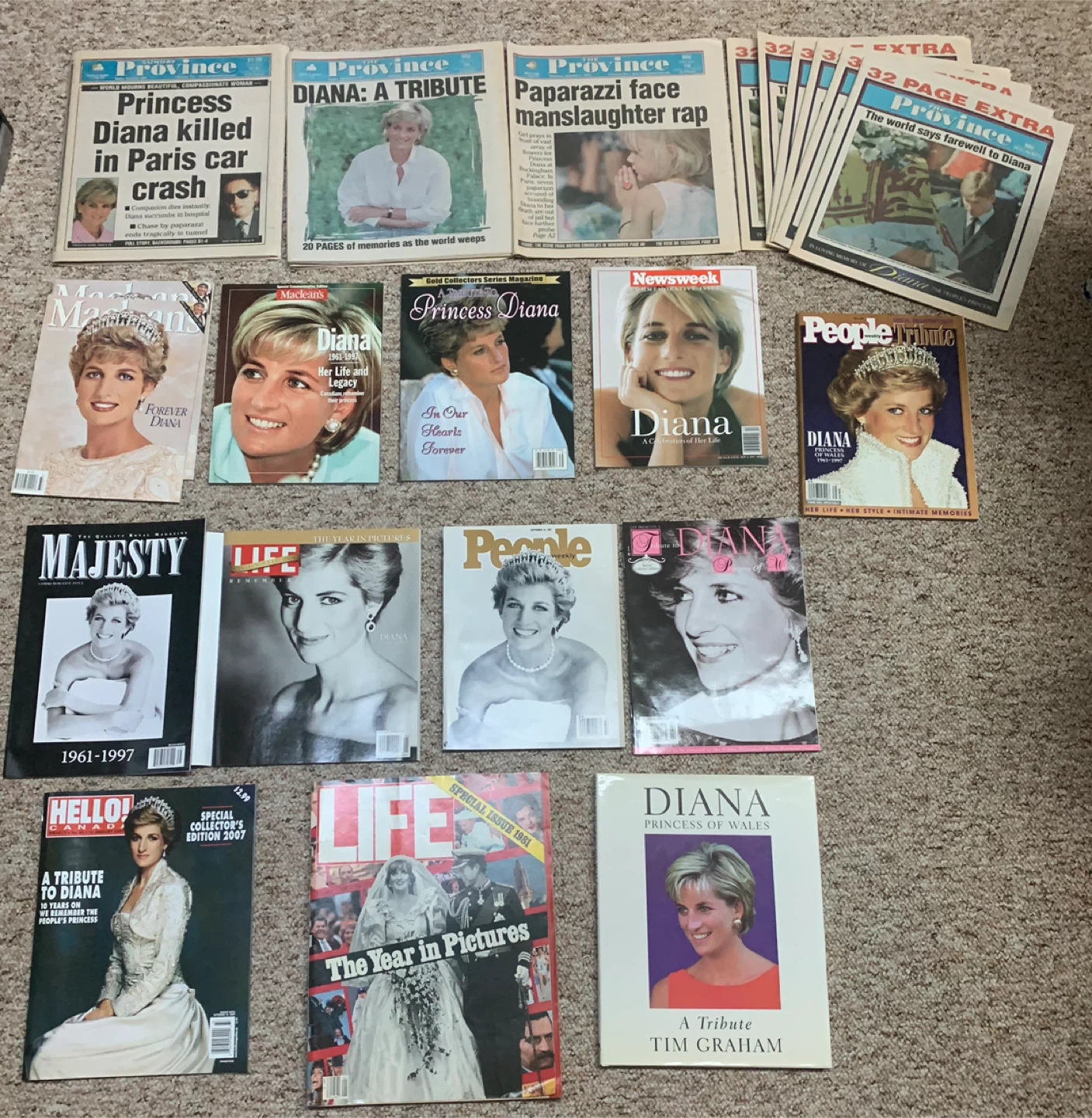 Princess Diana Magazines & Newspaper Collection