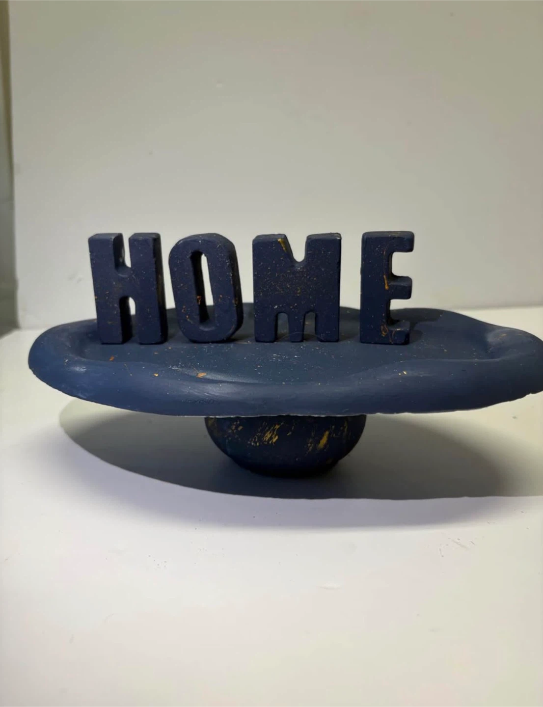 Handmade HOME Tray Stand | Navy Blue & Gold Speckle Decor - photo 4