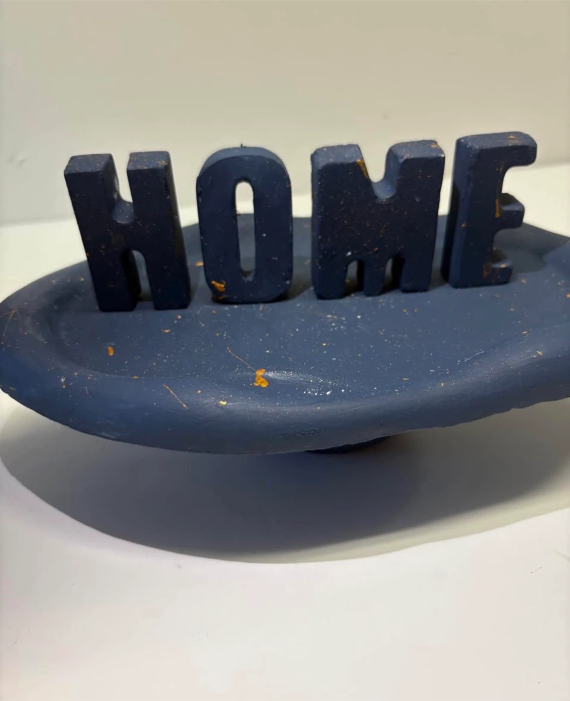 Handmade HOME Tray Stand | Navy Blue & Gold Speckle Decor