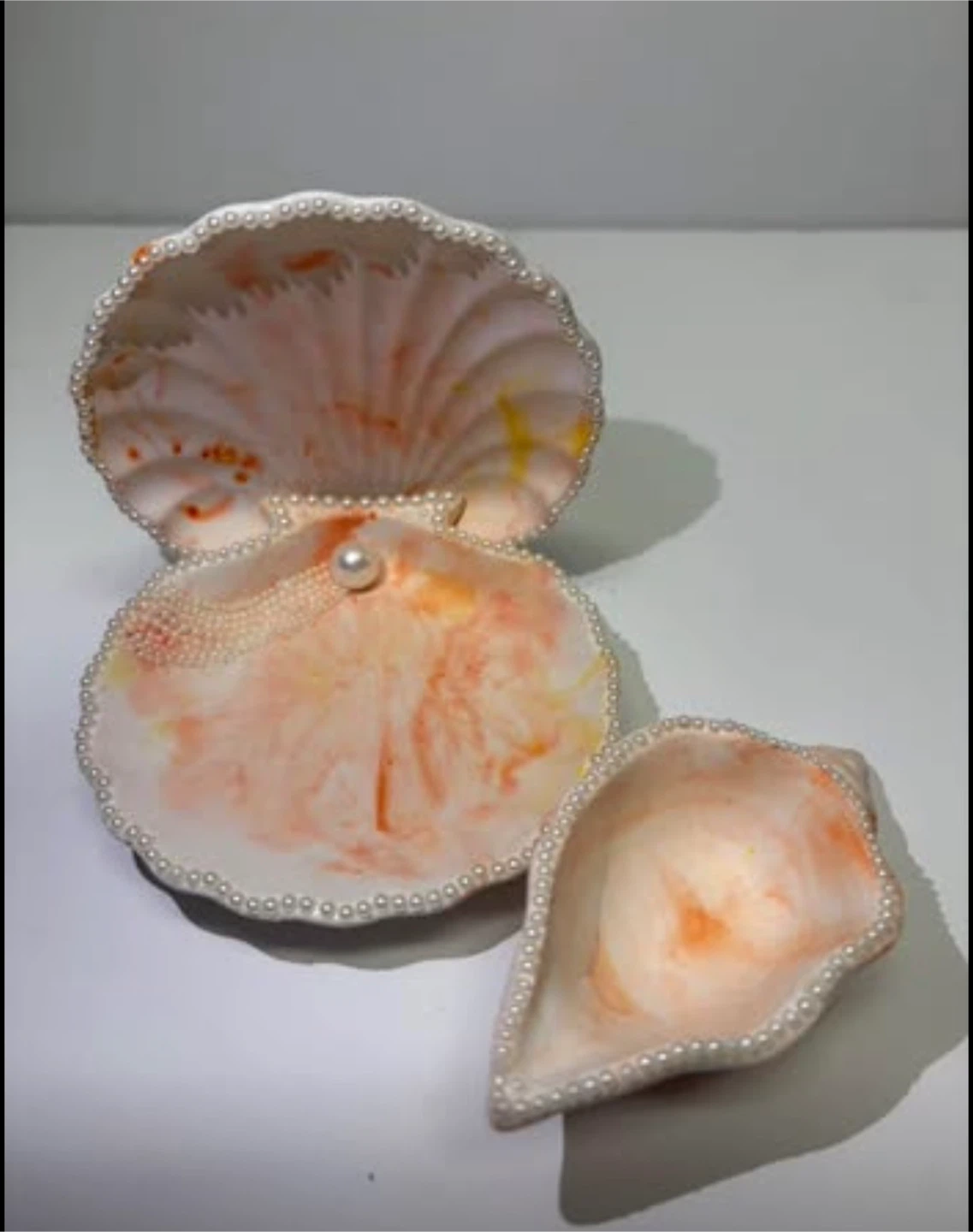 Handmade Seashell Trinket Dish with Pearl Trim - photo 2