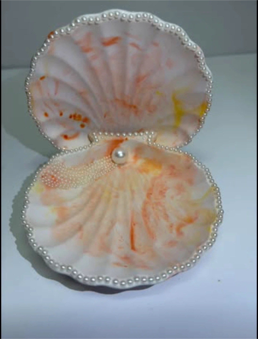 Handmade Seashell Trinket Dish with Pearl Trim - photo 4
