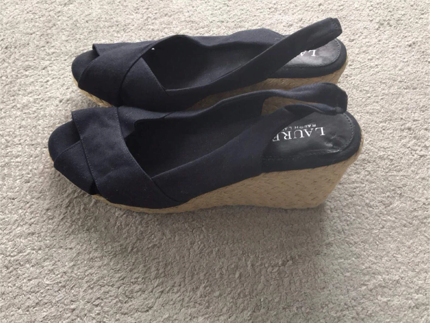 Ralph Lauren Blue Wedge Sandals Size 9B
