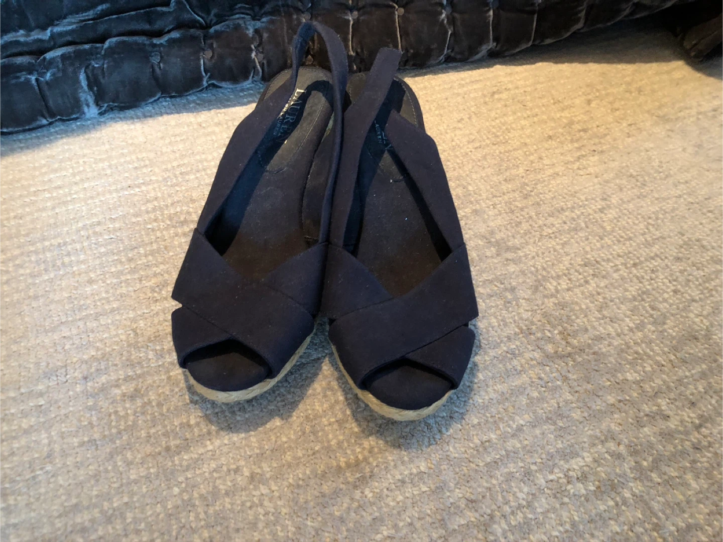 Ralph Lauren Blue Wedge Sandals Size 9B - photo 2