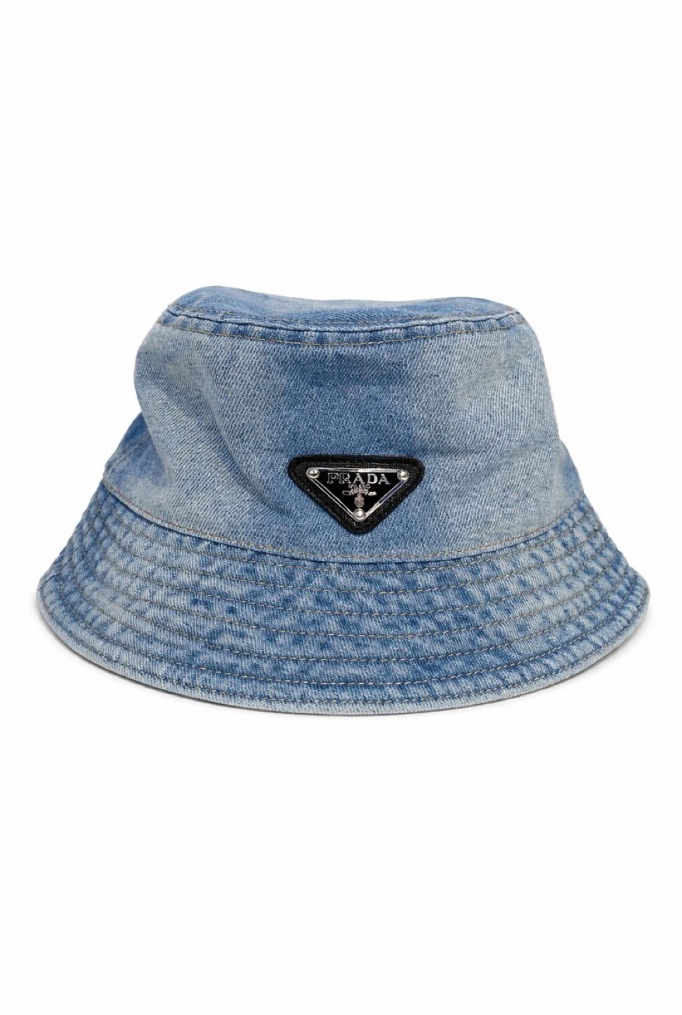 Light Blue Denim Prada Denim Bucket Hat