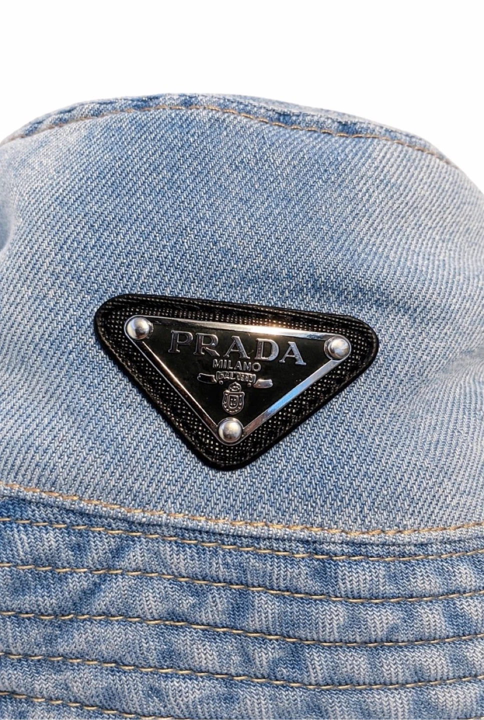 Light Blue Denim Prada Denim Bucket Hat - photo 3