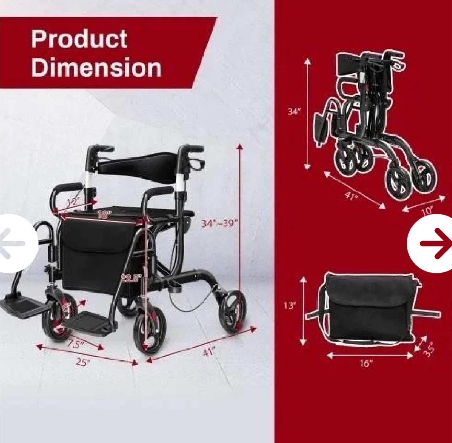 Costway Walker with Seat & Foldable Footrests - photo 3