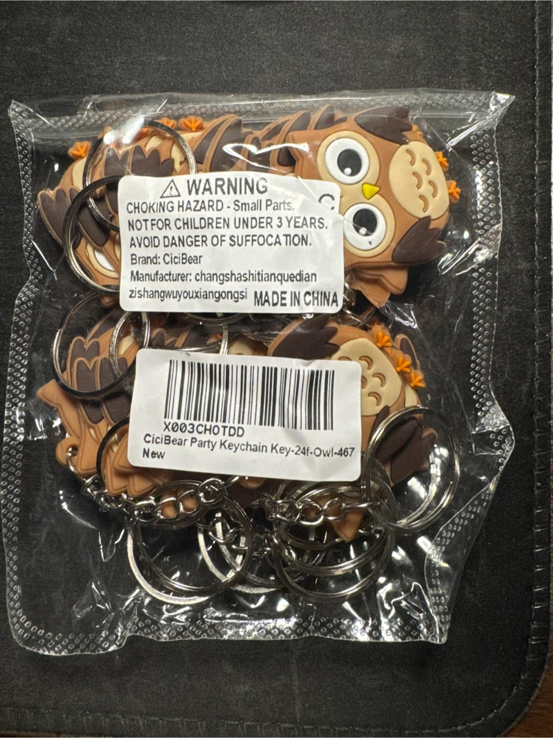 CiciBear Owl Party Keychain - New 24